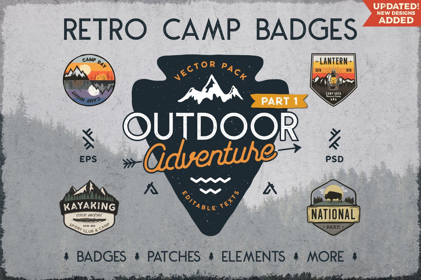 Retro Camp Badges / Stickers Vol.1 — image 1