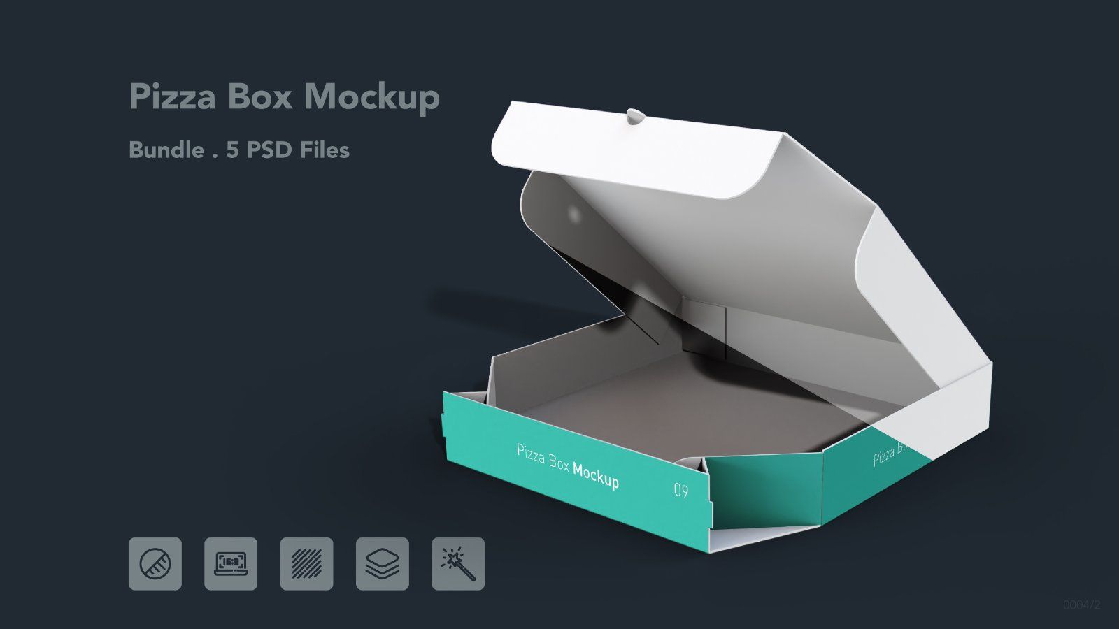 Pizza Box Mockups – 5 PSD Files, Food Packaging Mockup — image 1