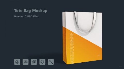 Tote Bag Mockup Bundle – 7 PSD Files, Shopping Bag Branding Mockup