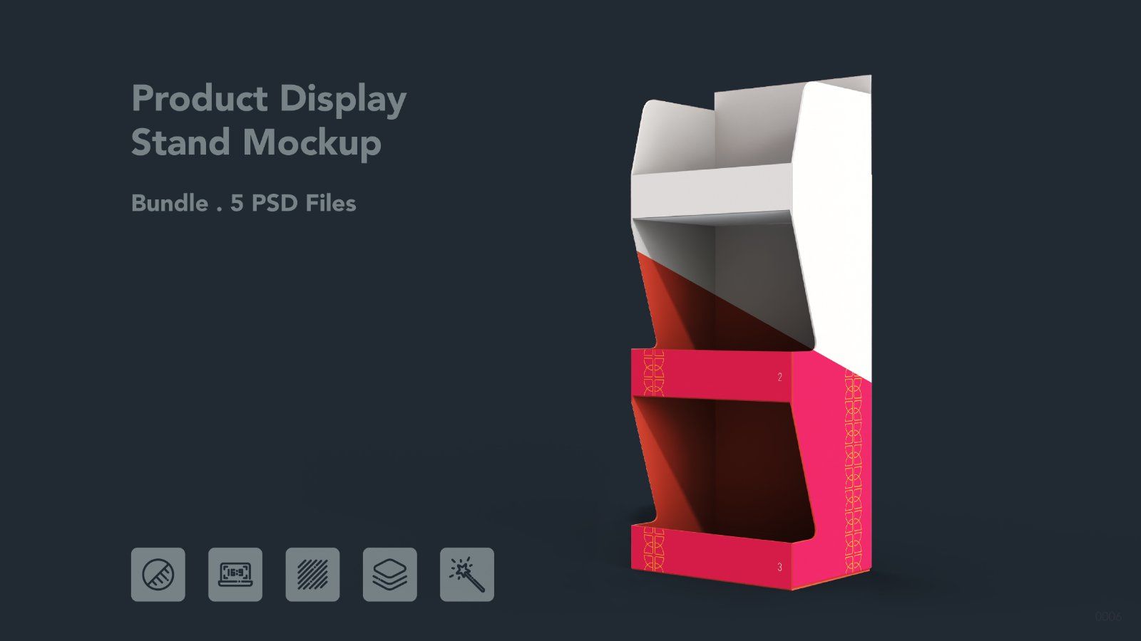 Product Display Stand Mockup – 5 PSD Files, Retail Shelf Packaging Mockup — image 1