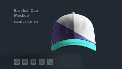 Baseball Cap Mockup – Hat Design, 3 PSD Files
