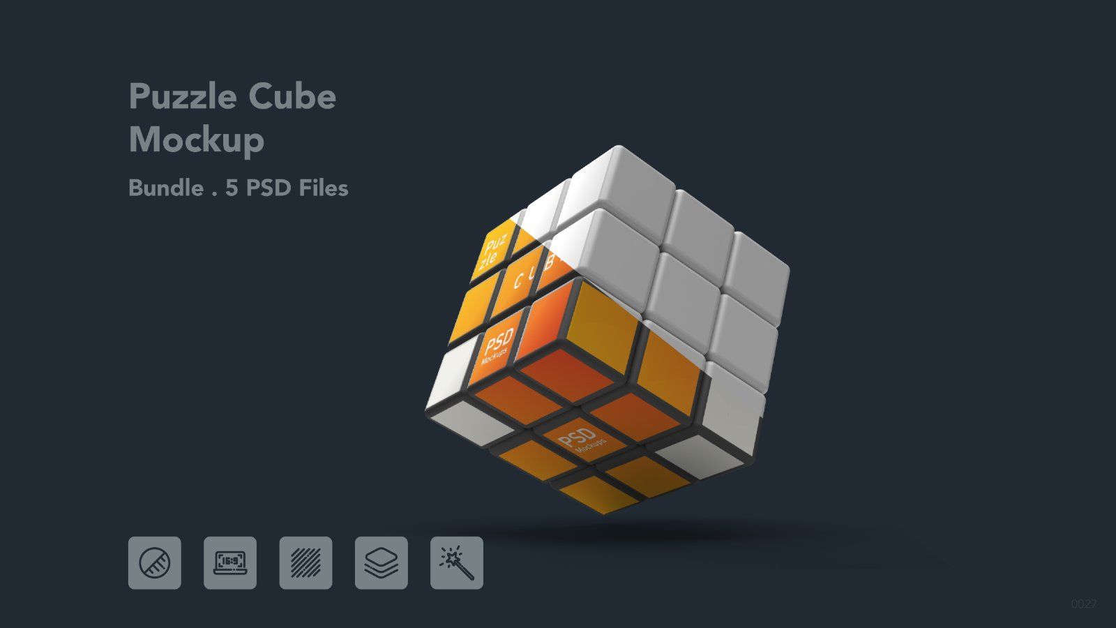 Puzzle Cube Mockup - 5 PSDs — image 1