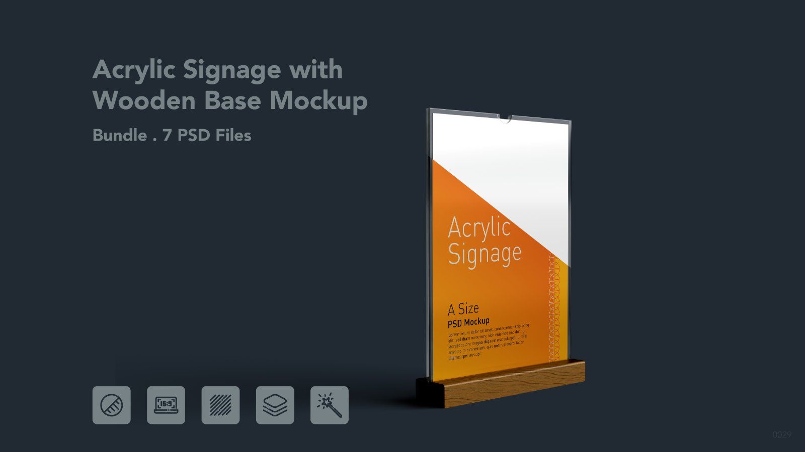 Wooden Base Acrylic Sign Holder Mockup - 7PSDs — image 1
