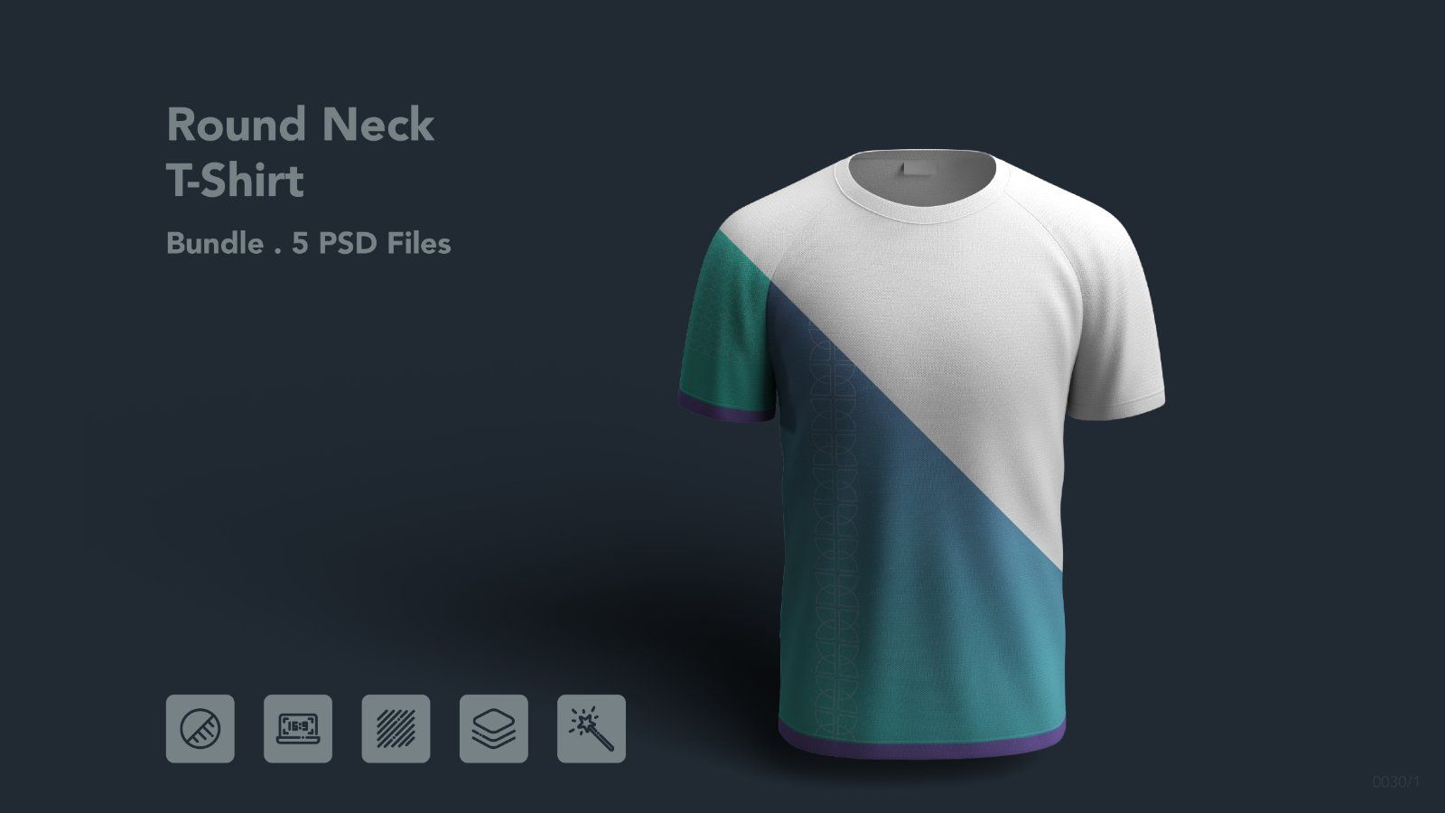Round Neck T-Shirt Mockup - 5 PSDs — image 1