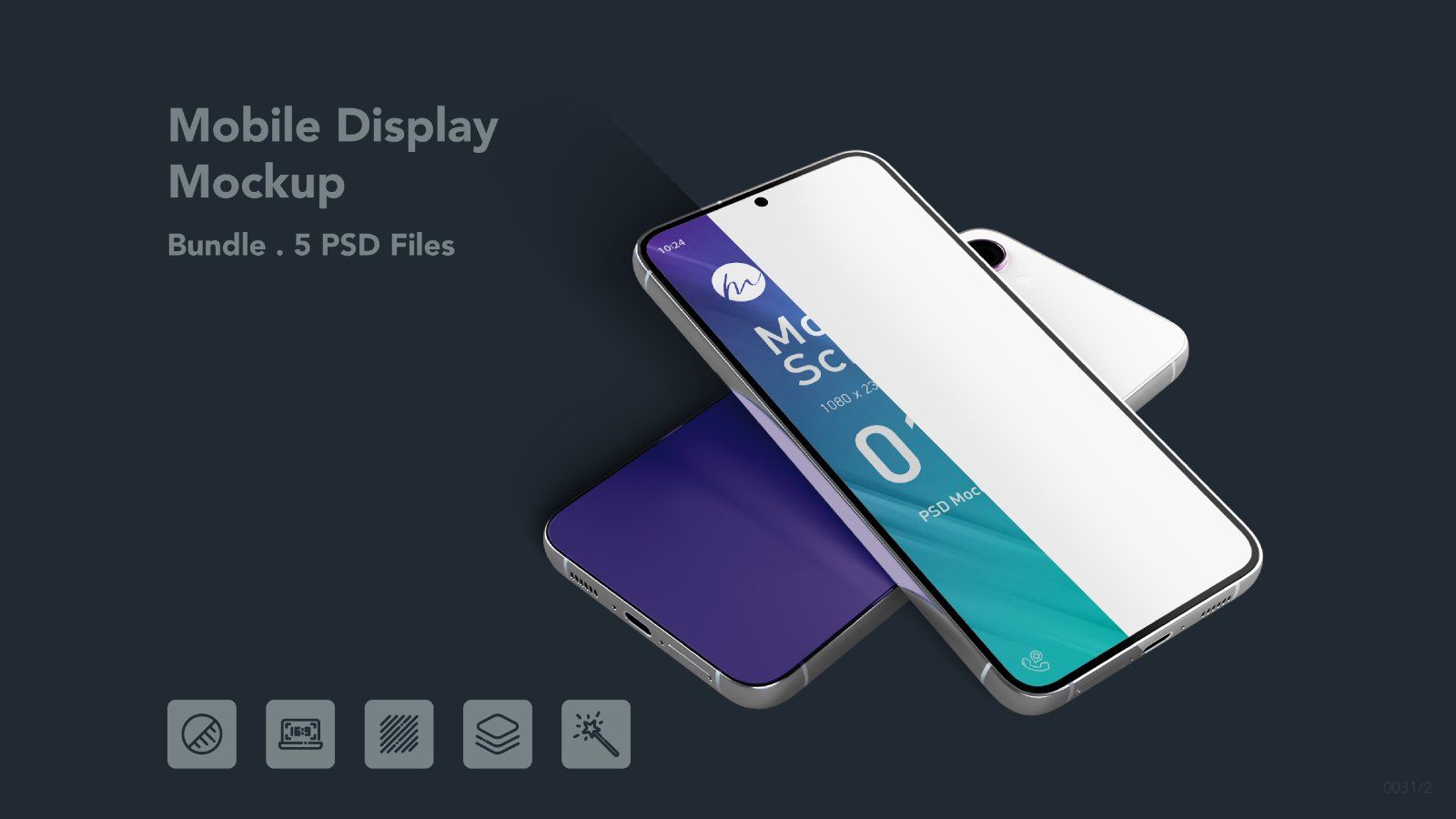 Mobile screen mockup - 5 PSDs — image 1