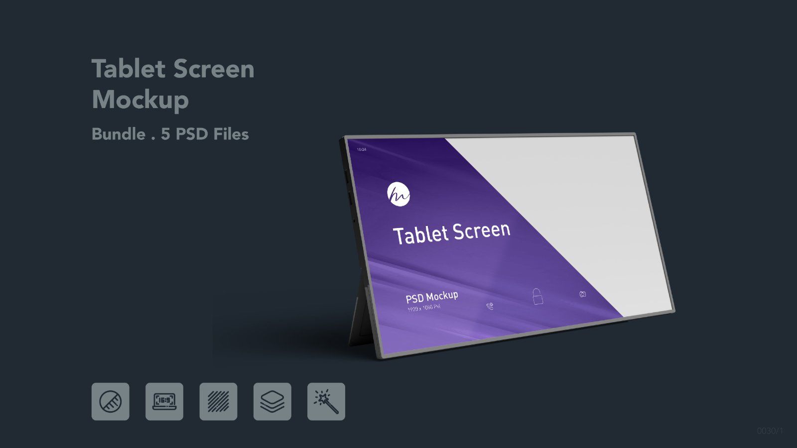 Tablet Screen Mockup - 5 PSDs — image 1