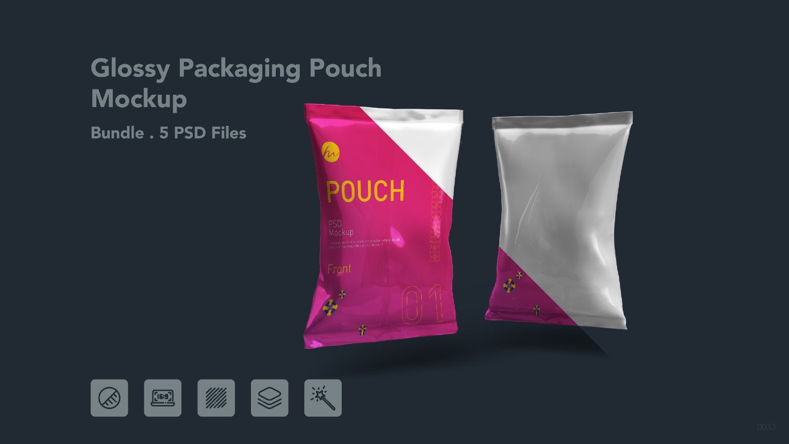 Snack Pouch Packaging Mockup - 5 PSD — image 1