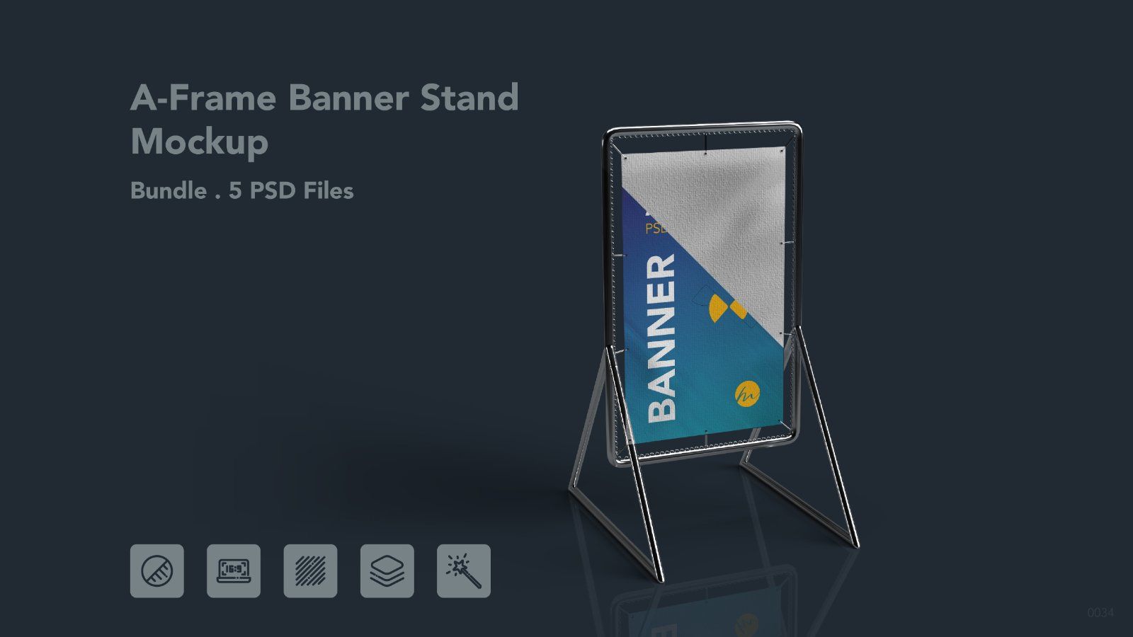 A-Frame Sidewalk Banner psd Mockup - 5 PSDs — image 1