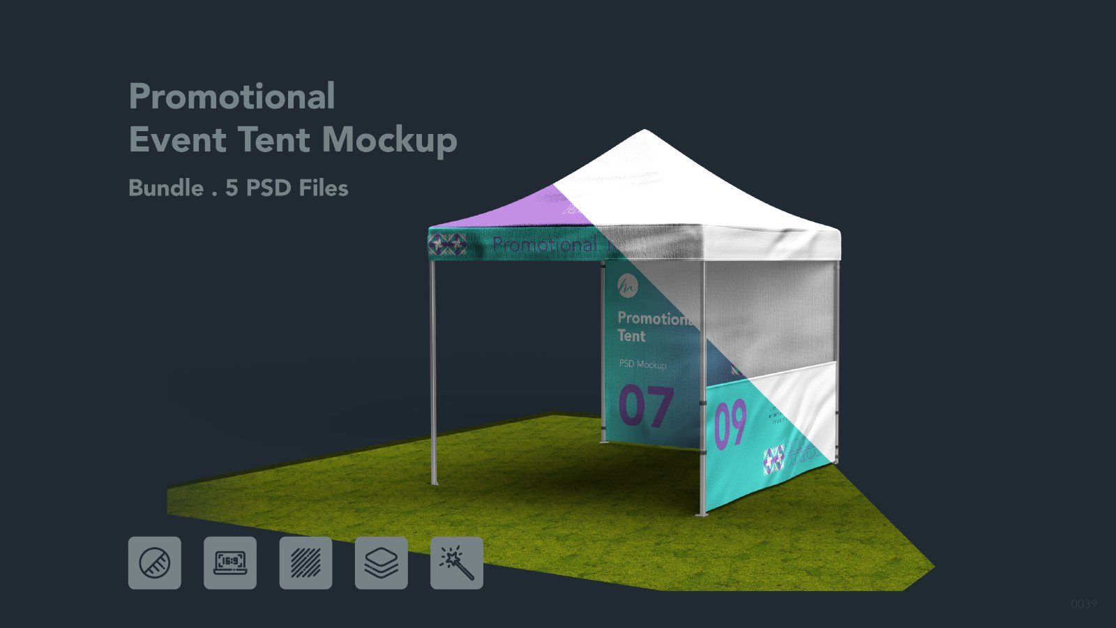 Promotional Pop Up Canopy Tent Mockup – 5 PSD Bundle — image 1