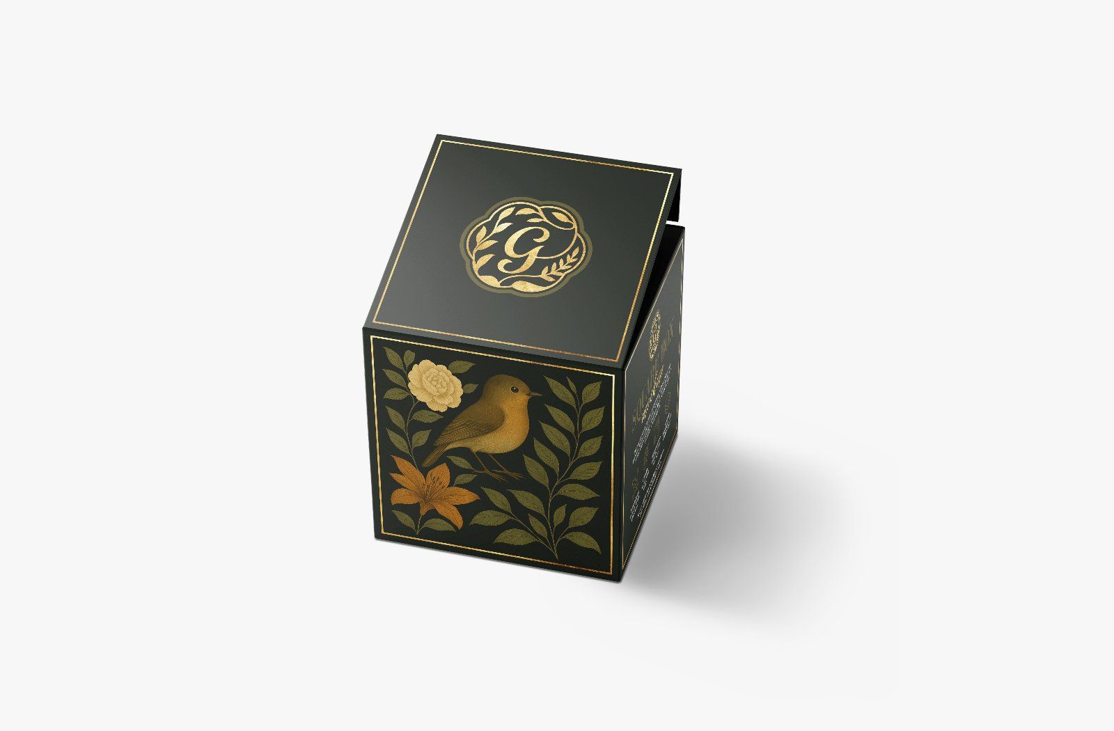 Elegant square box mockup with floral motif — image 5