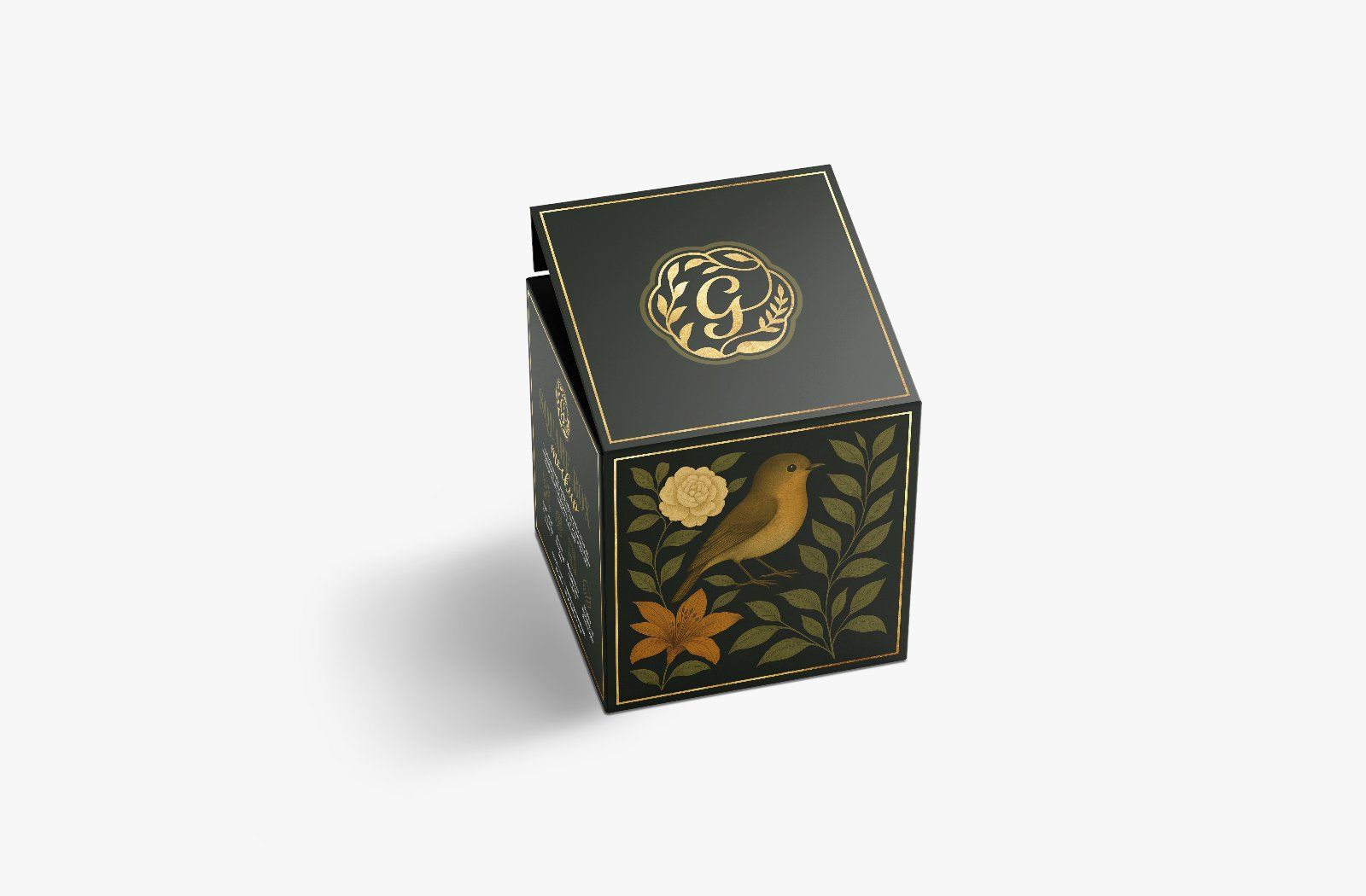 Elegant square box mockup with floral motif — image 8