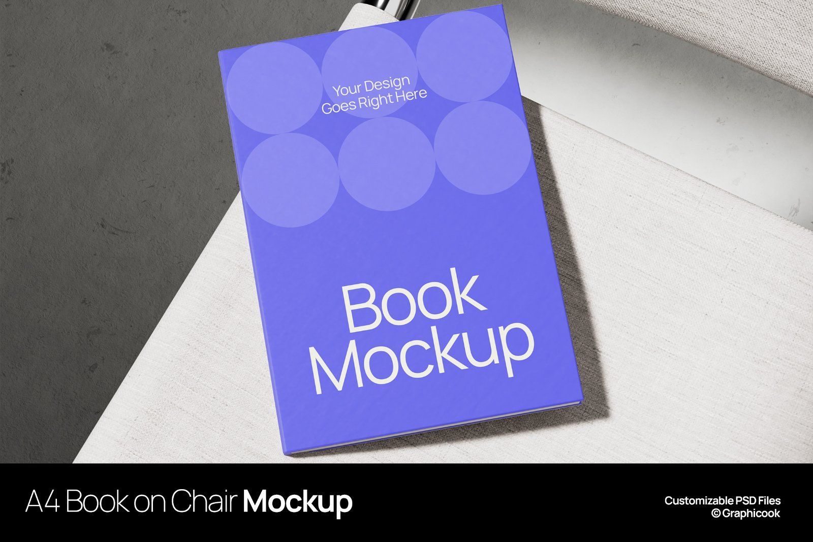 A4 Book On Chair Mockup — image 1