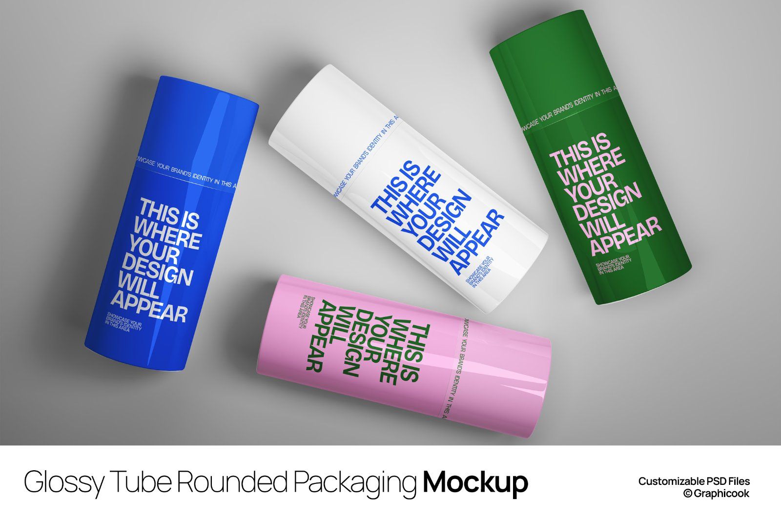 Glossy Tube Rounded Packaging Mockup — image 1