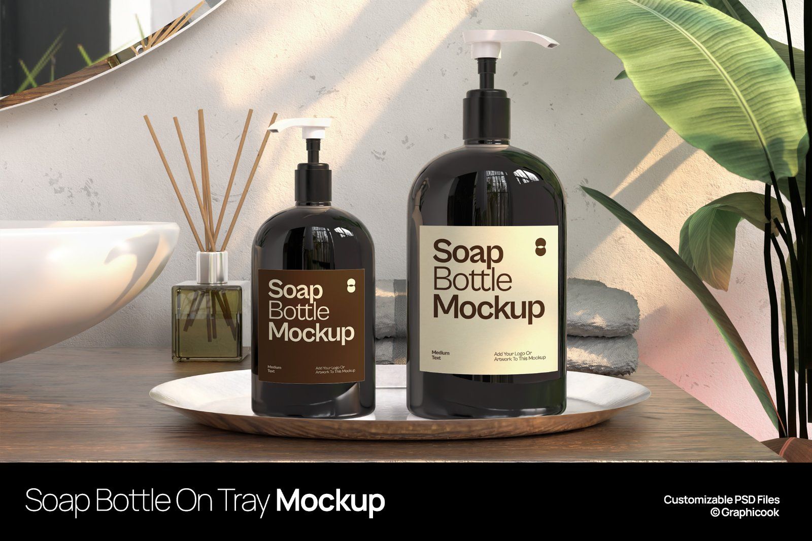 Soap Bottle On Tray Mockup — image 1