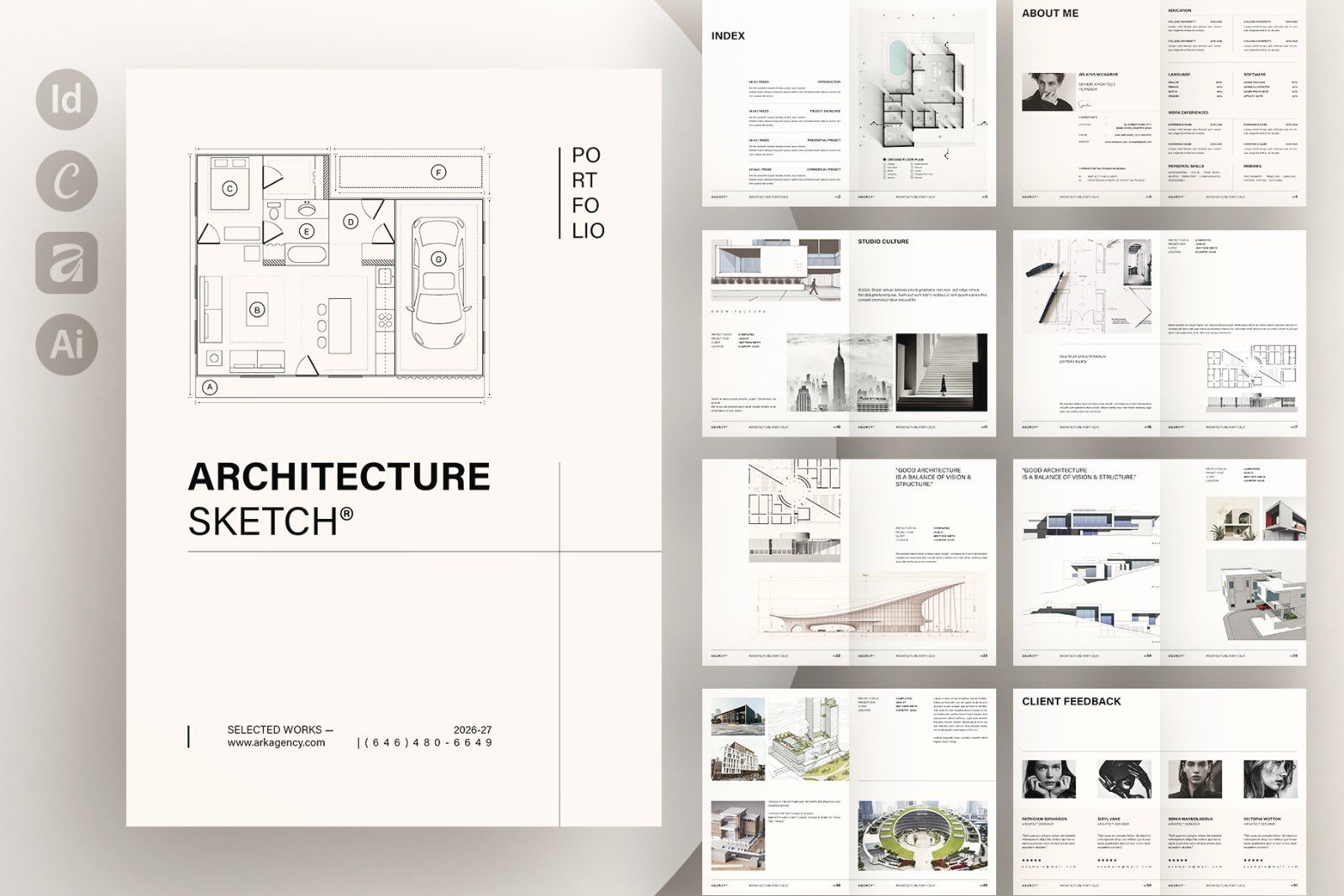 Architecture Sketch Design Portfolio Template — image 1