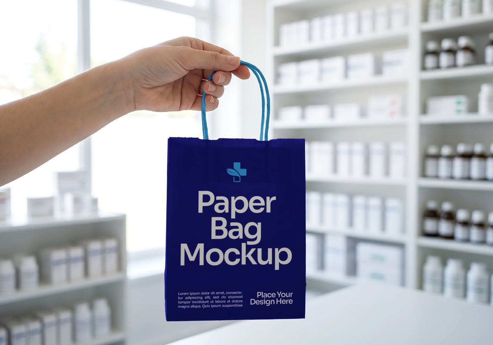 Premium Pharmacy Store Branding Mockup Bundle – 15 Professional Medical & Healthcare PSD Scenes — image 19