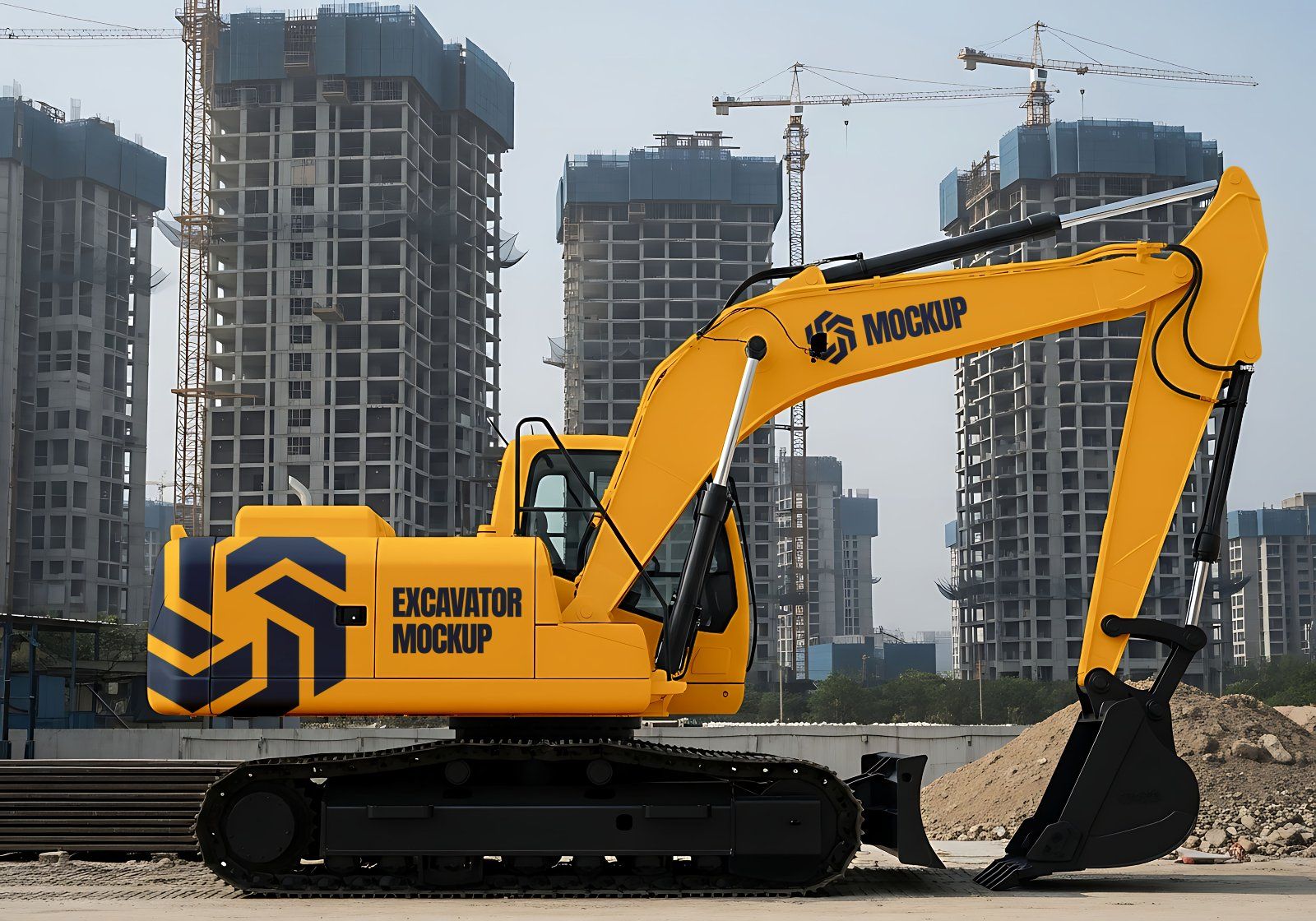 Premium Yellow Construction Site Mockup — image 9