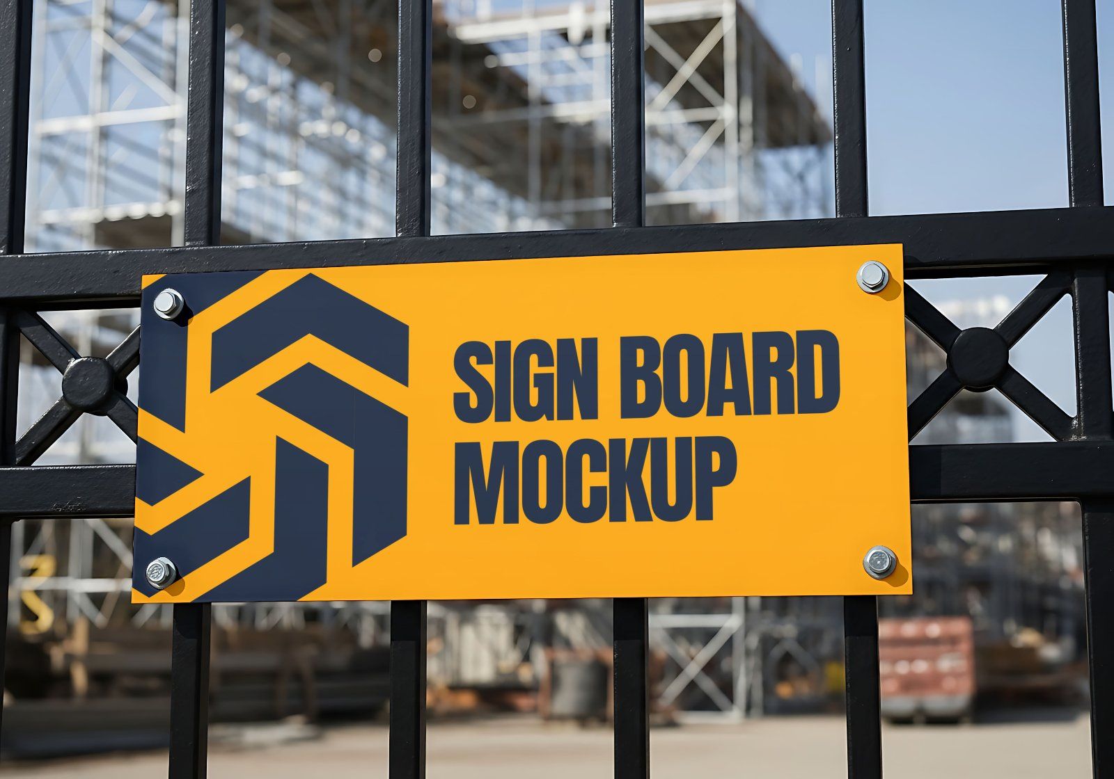 Premium Yellow Construction Site Mockup — image 10