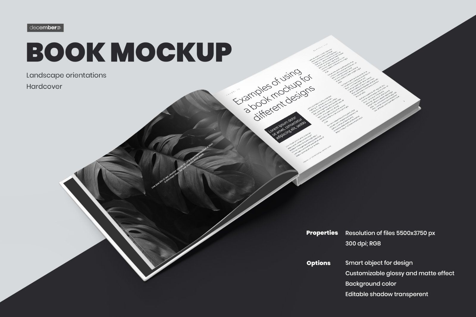 8 Book Mockups Hard Cover Landscape Oriantation. — image 1