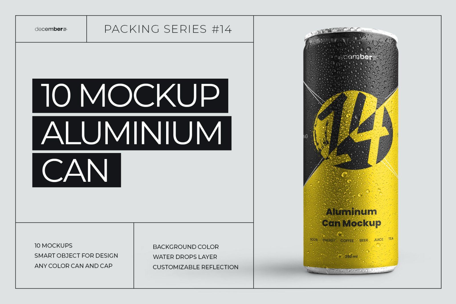 10 Mockups Aluminium Can 250 ml — image 1