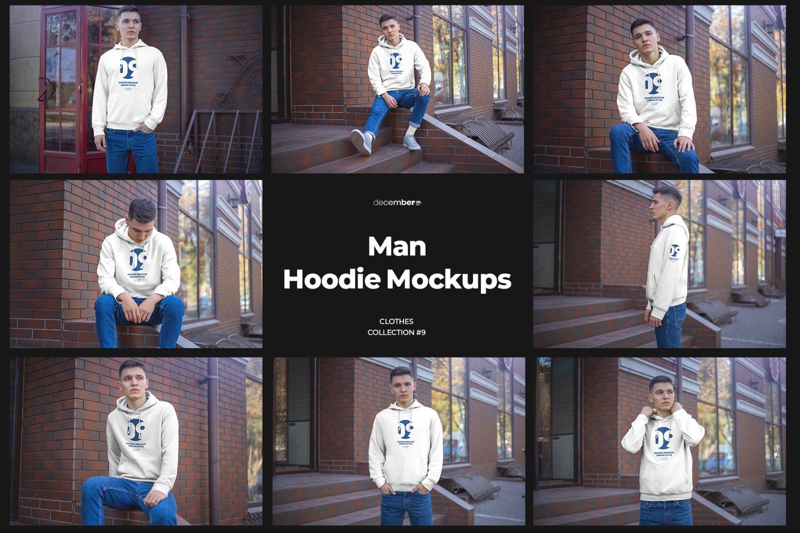 8 Mockups Hoodie on the Man — image 1