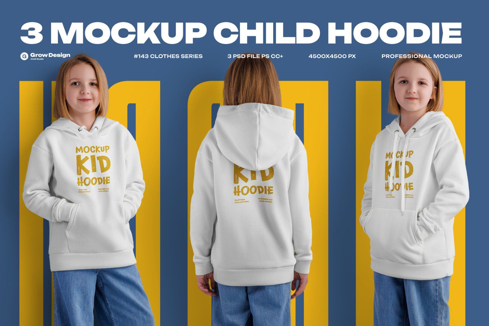 3 Mockups of a Children's Hoodie. vol.01 — image 1