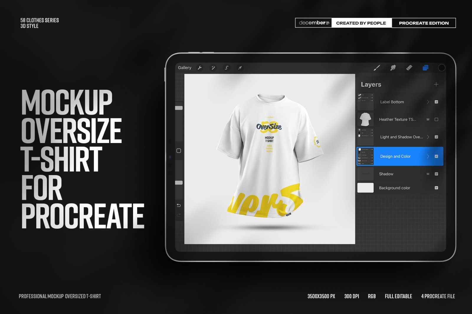 4 Mockups Oversize T-shirt for Procreate — image 1