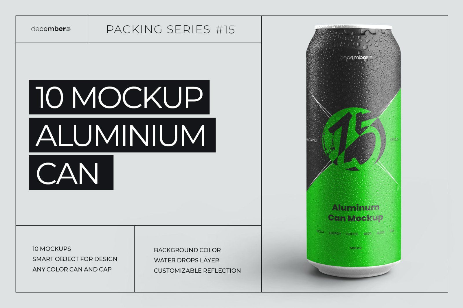 8 Mockups Aluminium Can 500 Ml — image 1