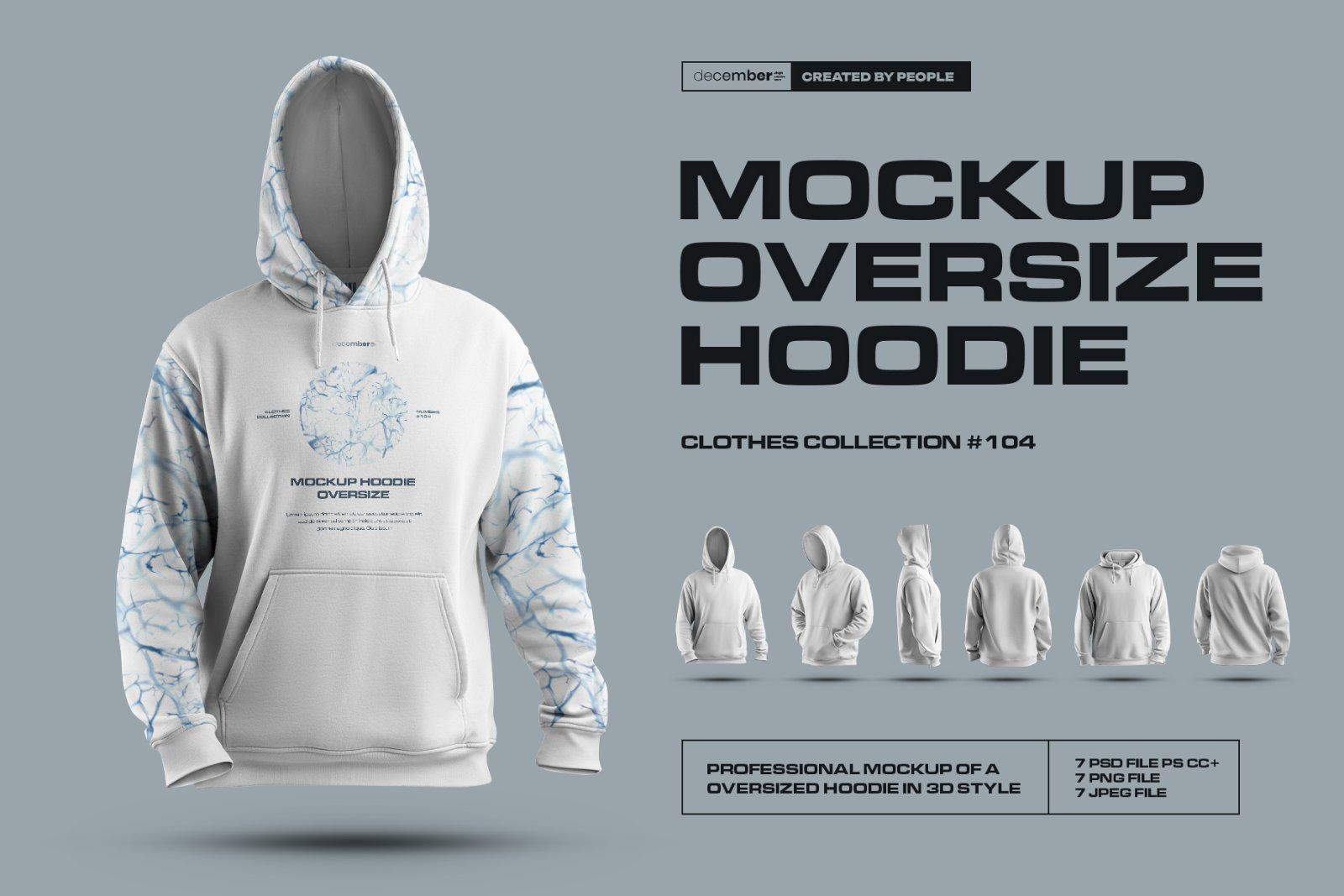 7 Mockups Oversize Hoodie in 3D Style — image 1