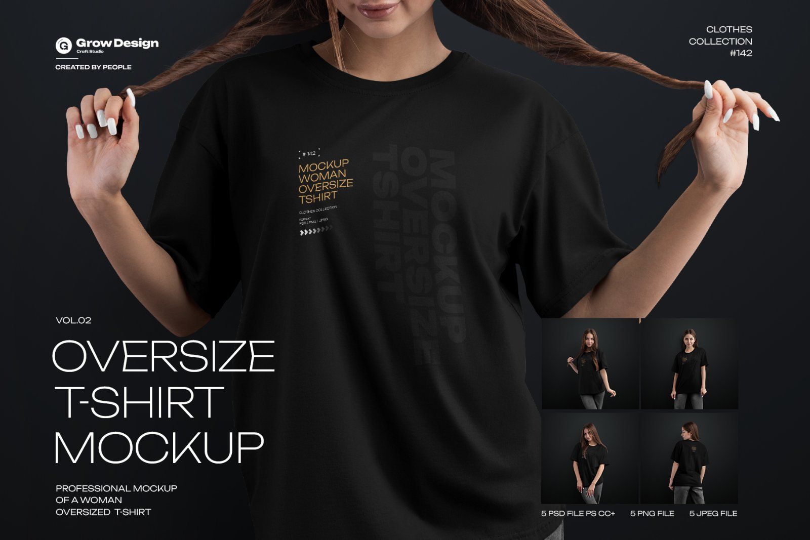 5 Mockups Woman Oversize T-Shirt. vol.02 — image 1