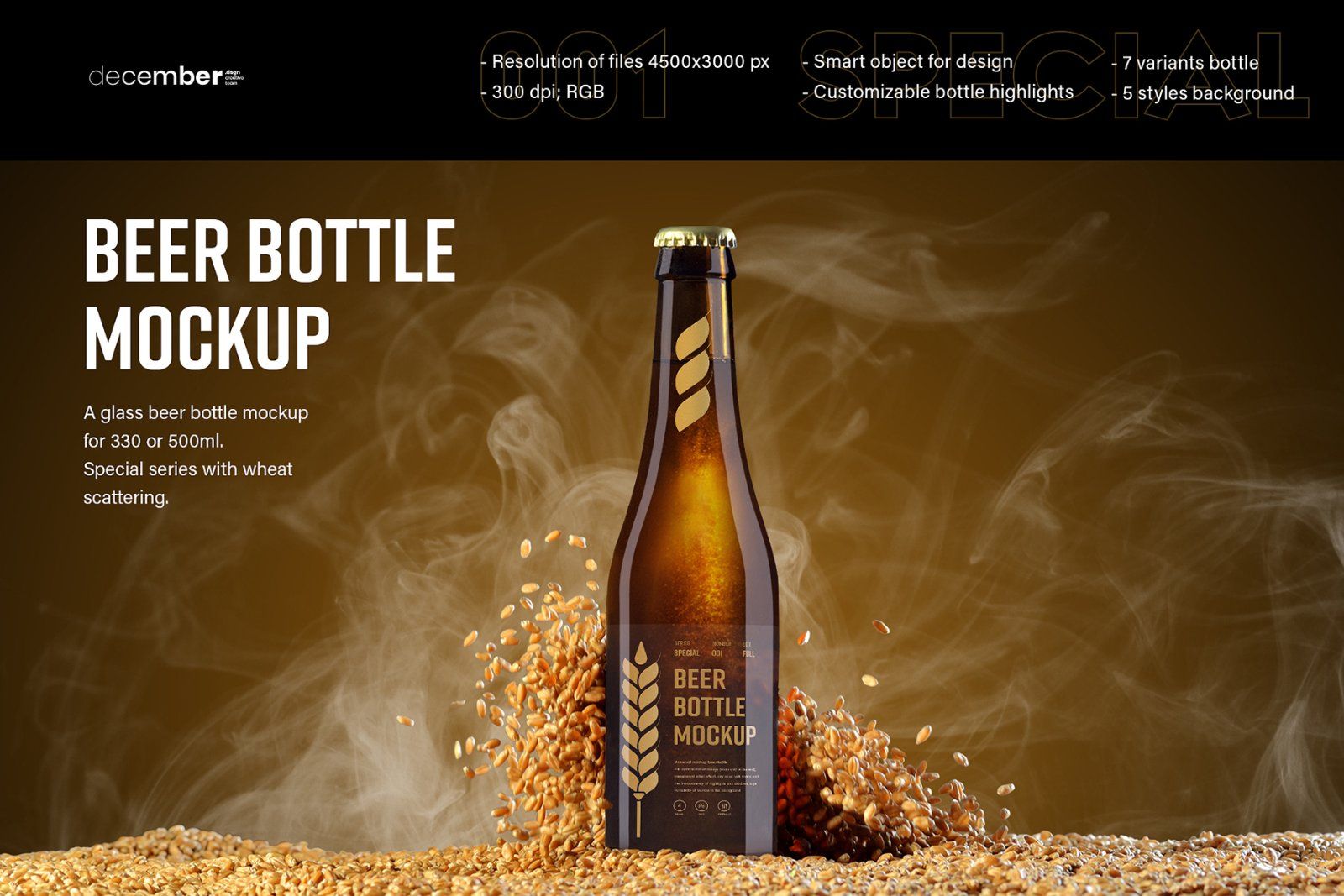 7 Mockups of Glass Beer Bottle — image 1