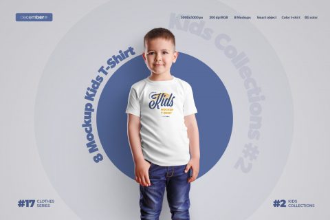 8 Mockups Kids Boy T-shirt