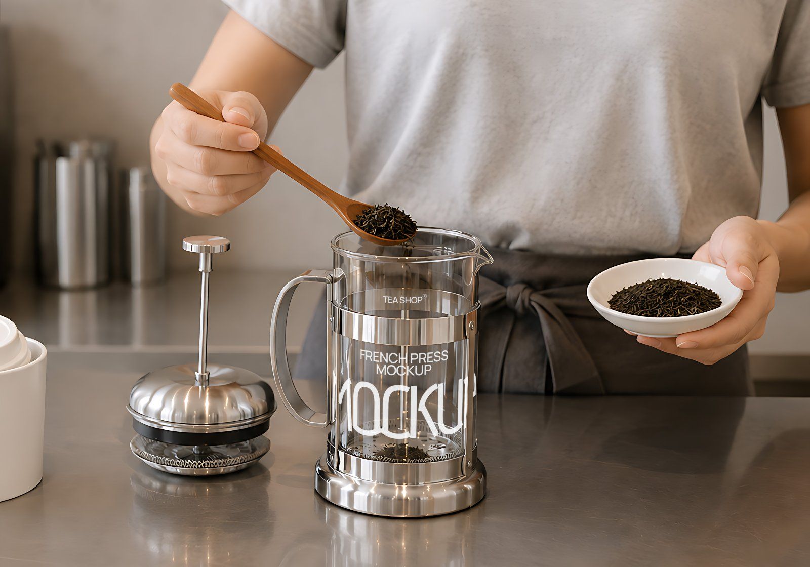 Premium Tea Shop Branding Mockup Bundle – 15 Aesthetic PSD Scenes for Tea House & Artisan Packaging — image 13