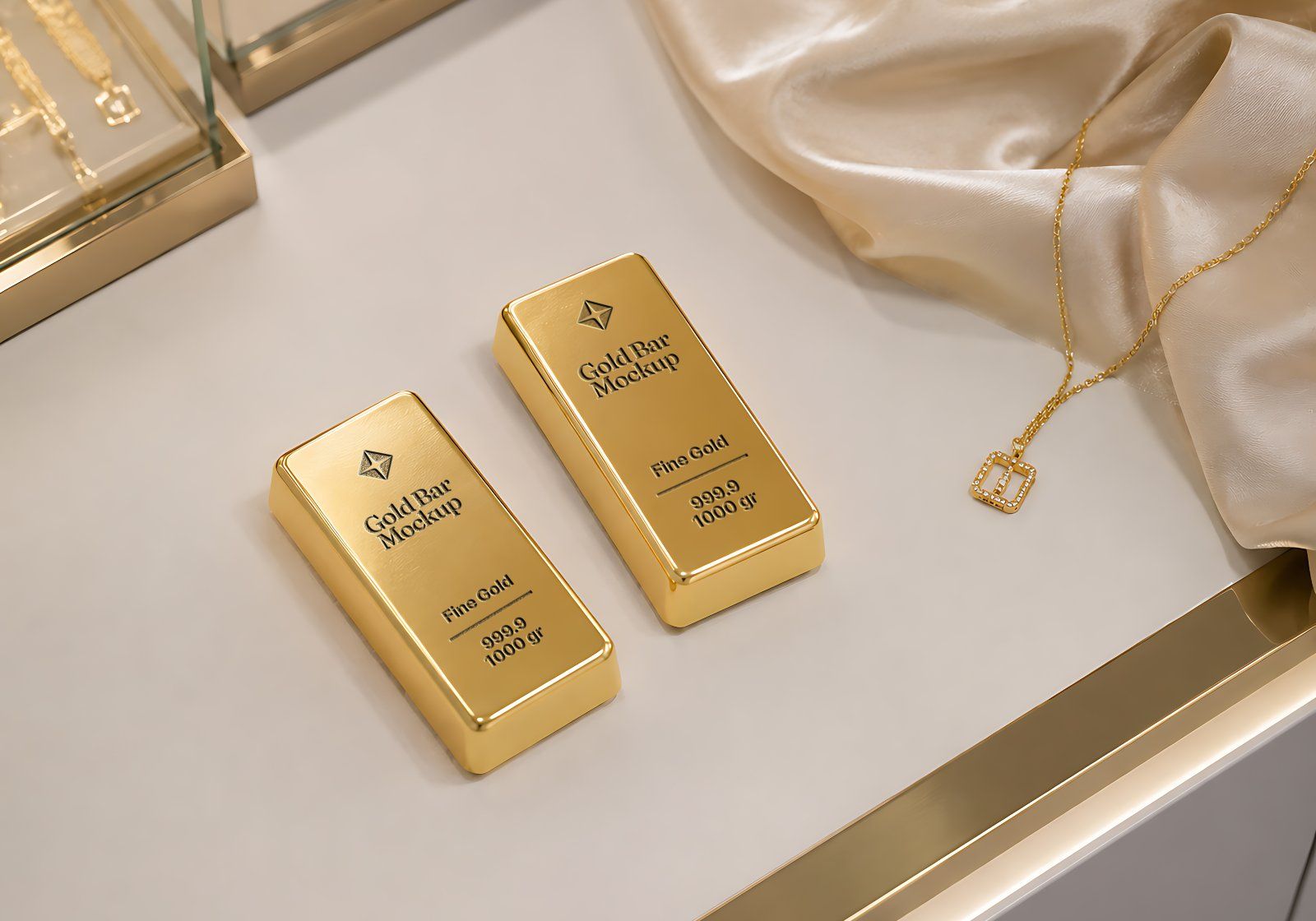 Premium Gold Shop Branding Mockup Bundle – 15 Luxury PSD Scenes for Precious Metal Retail, Jewelry B — image 20