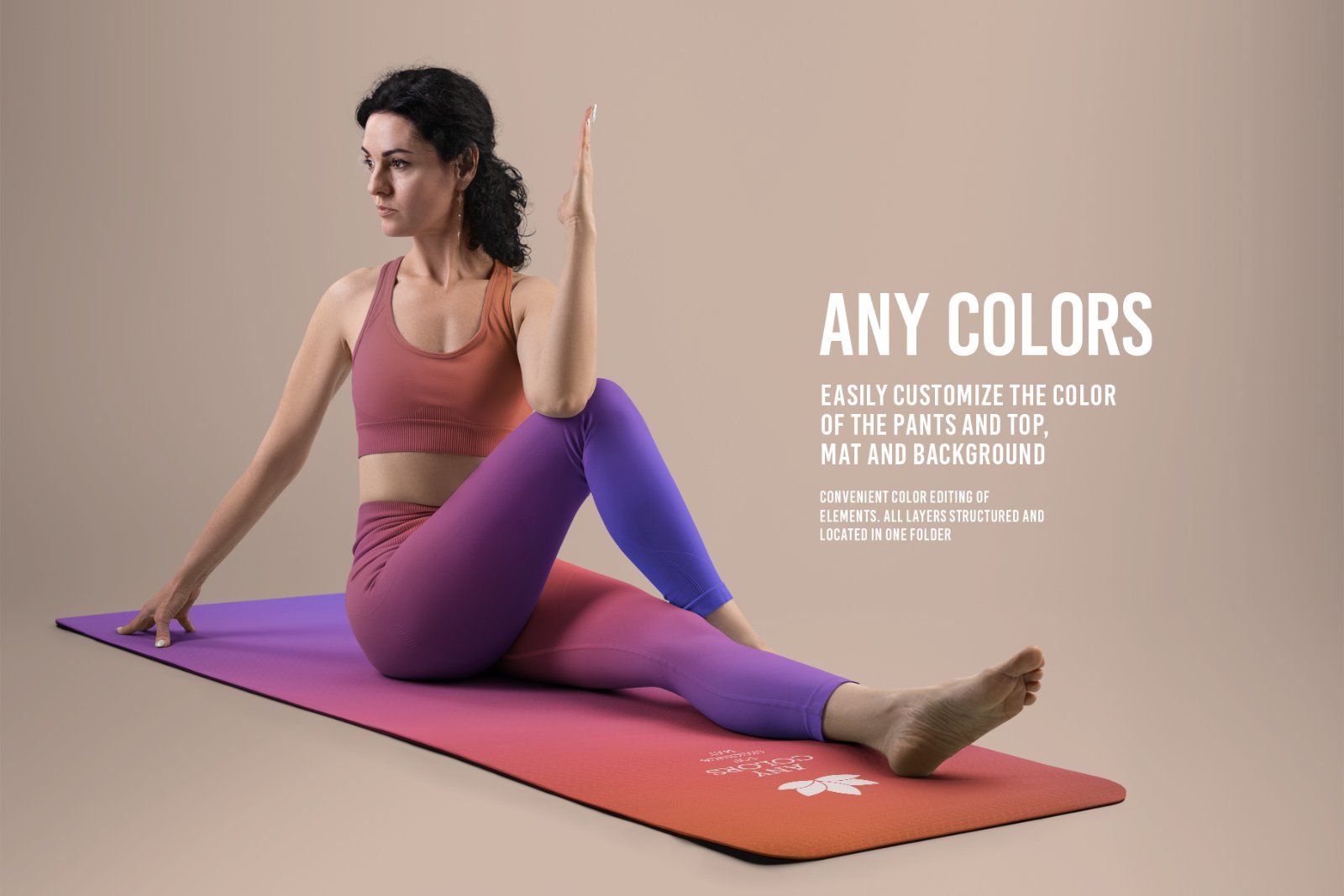 6 Mockups Leggings, Top and Mat for Yoga and Pilates. vol.01 — image 2