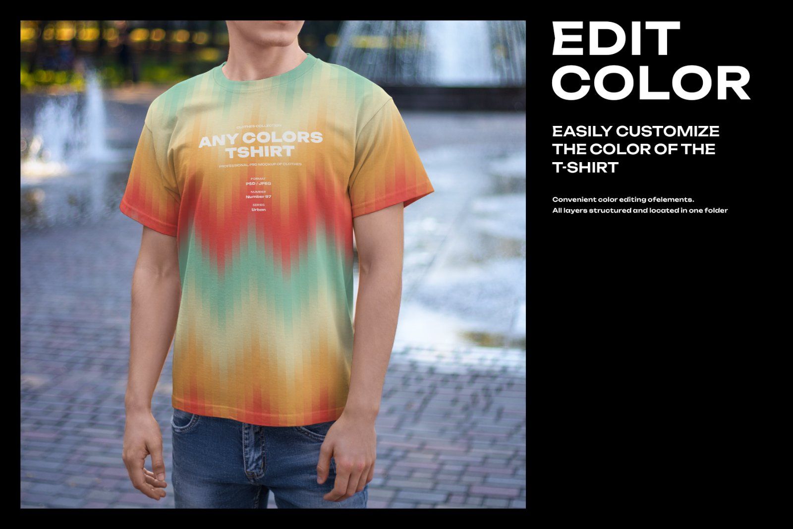 5 Mockups Man T-Shirt on the Street — image 2