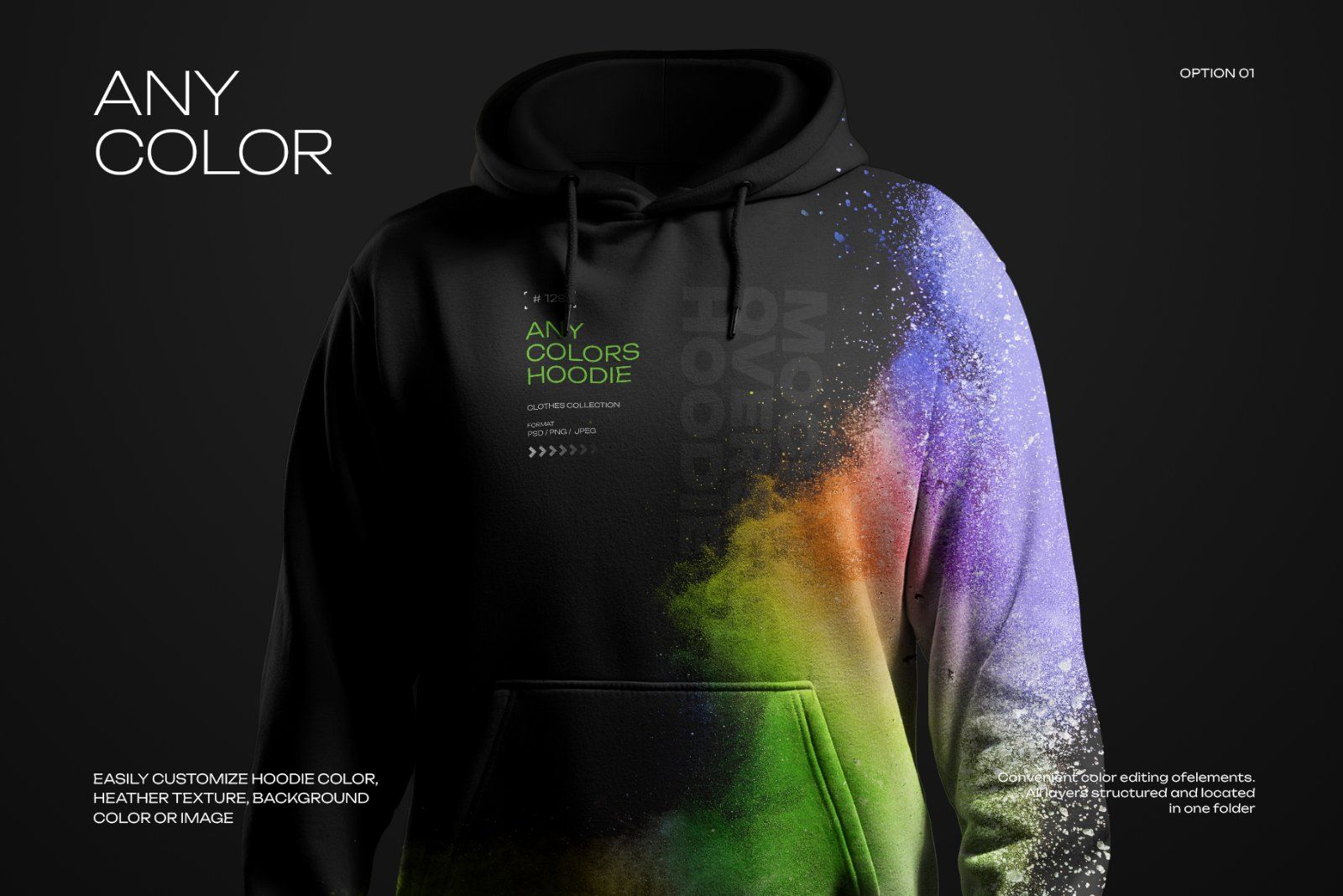 6 Mockups Oversize Hoodie in 3D Style. Dark Light. vol.02 — image 2