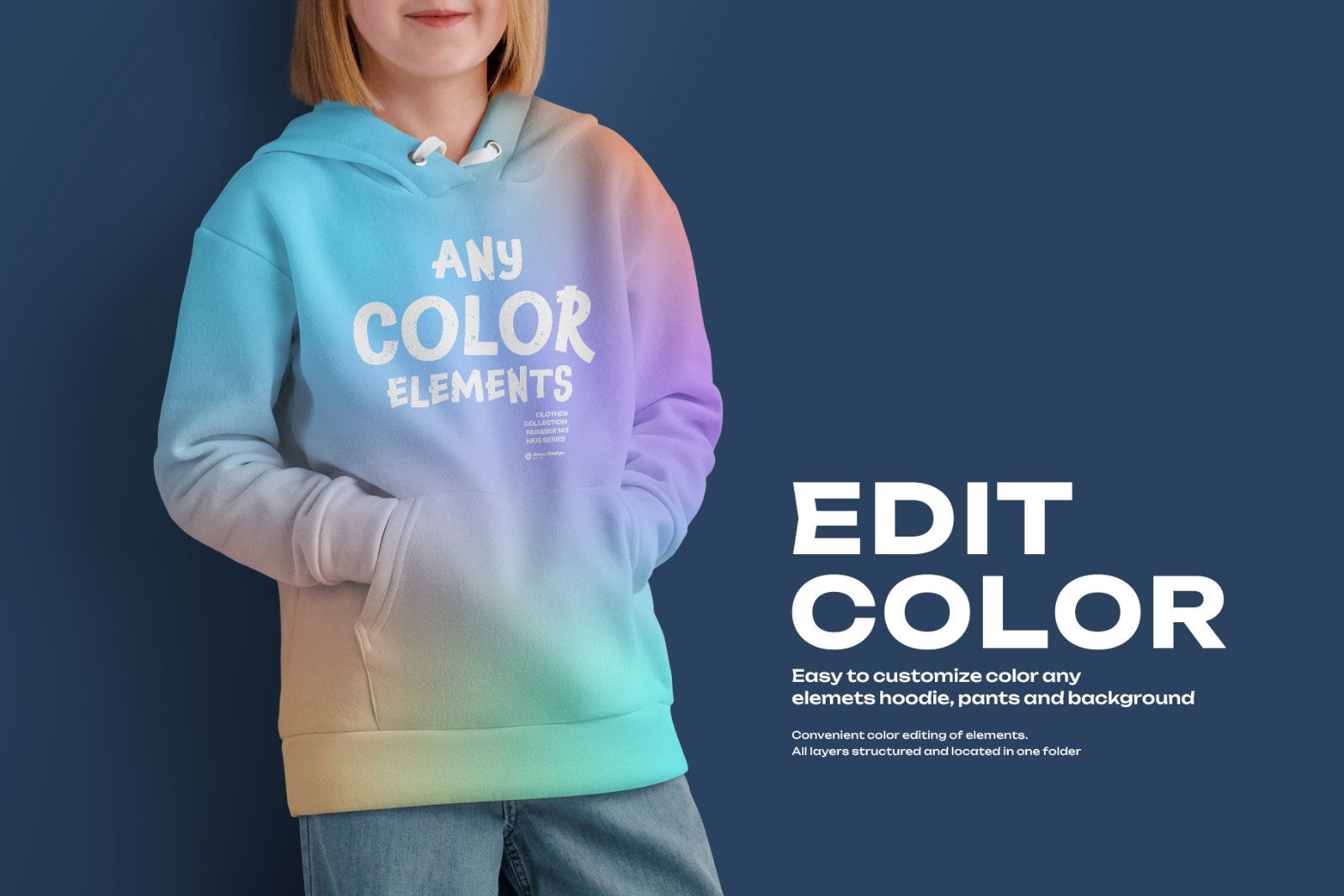 3 Mockups of a Children's Hoodie. vol.01 — image 2
