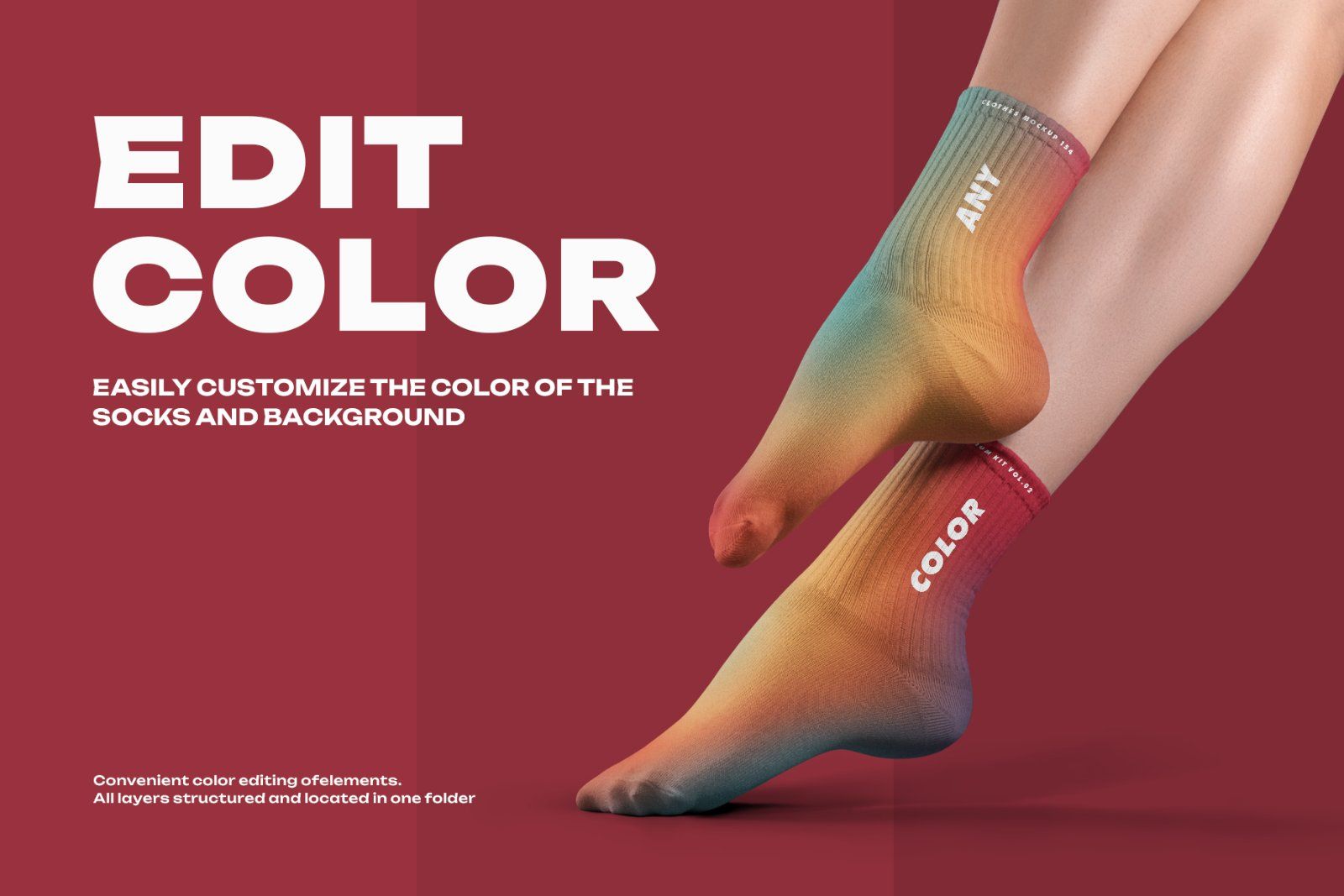 7 Medium Socks Mockup Set Female Legs — image 2