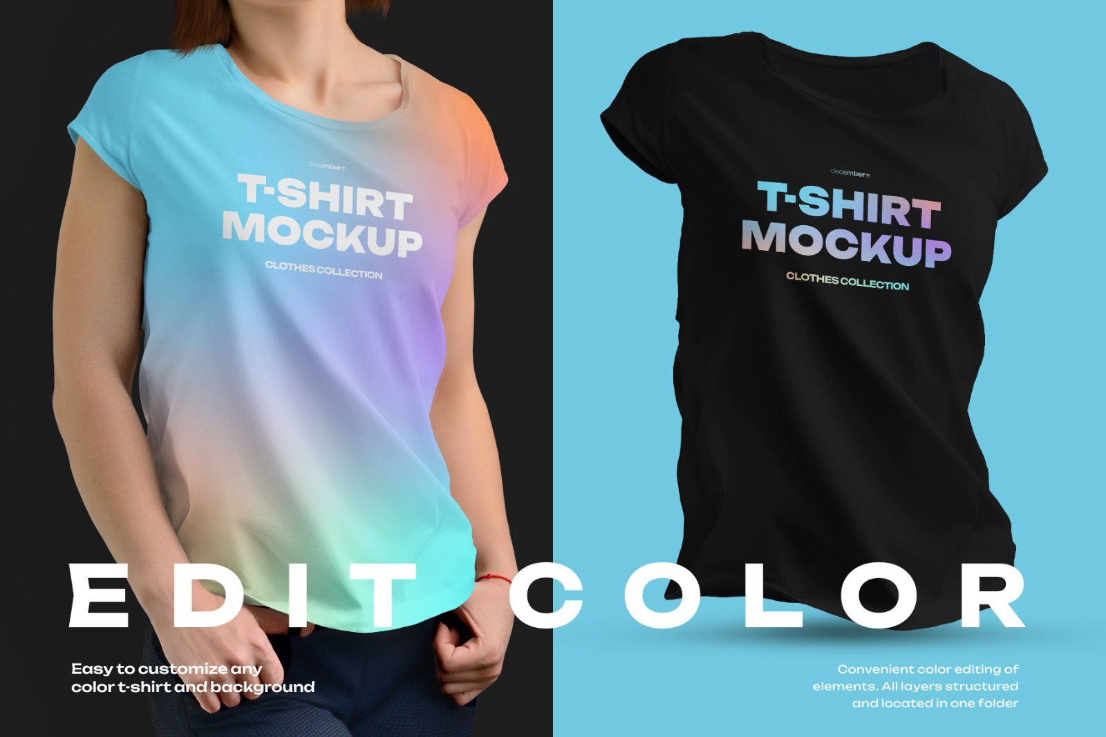 10 Mockups of Women's Round Neck T-Shirt — image 2