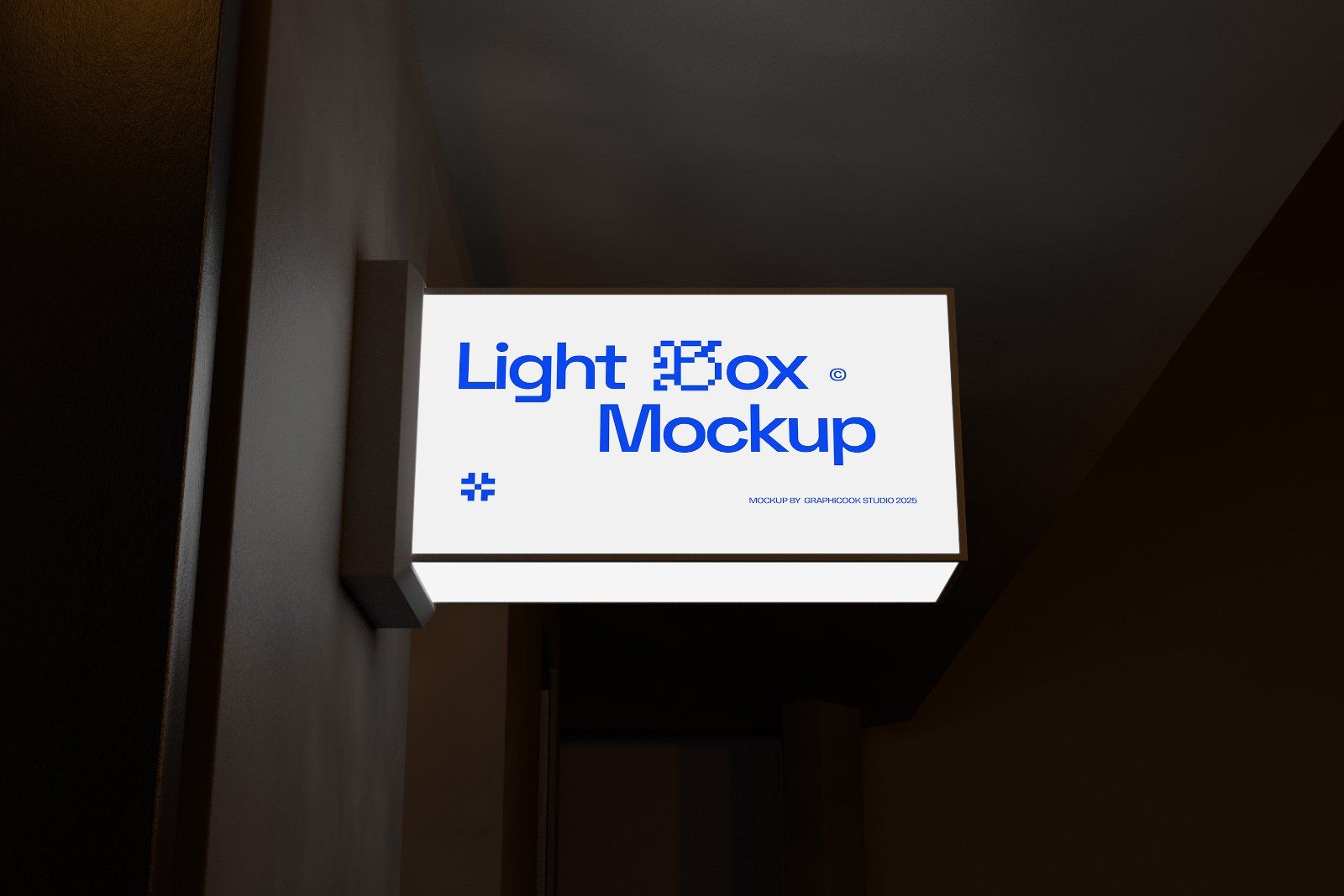 Night Wall Sign Mockup — image 3