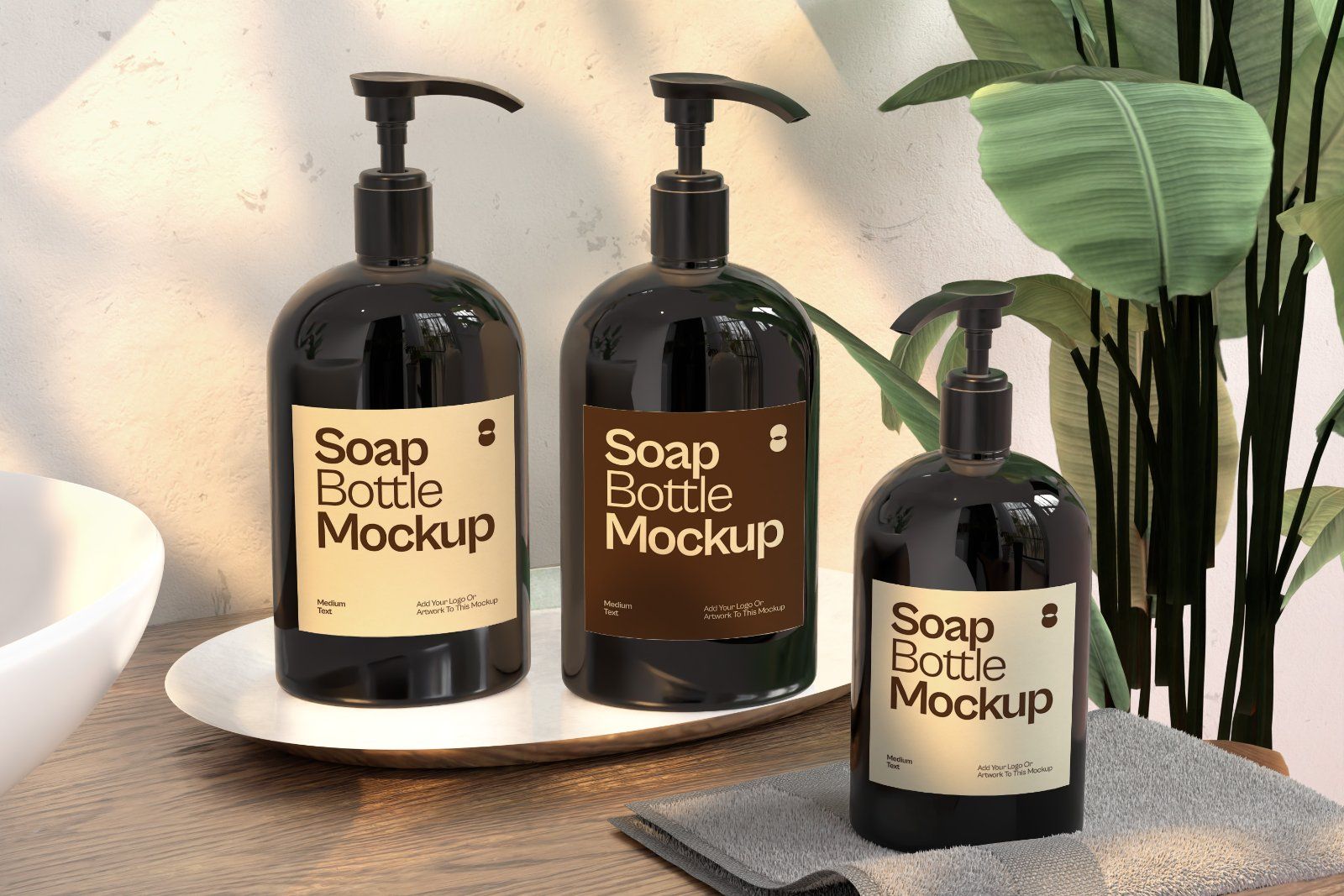 Soap Bottle On Tray Mockup — image 3