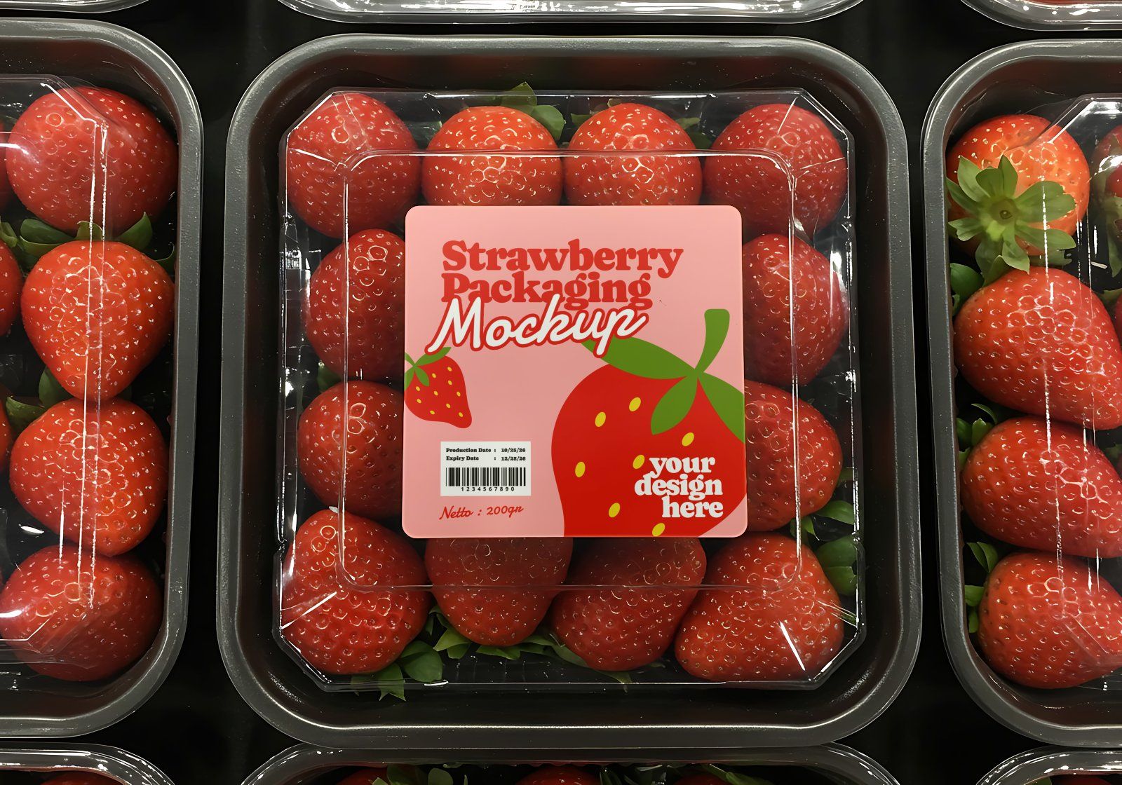 Label Strawberry Packaging Mockup — image 1