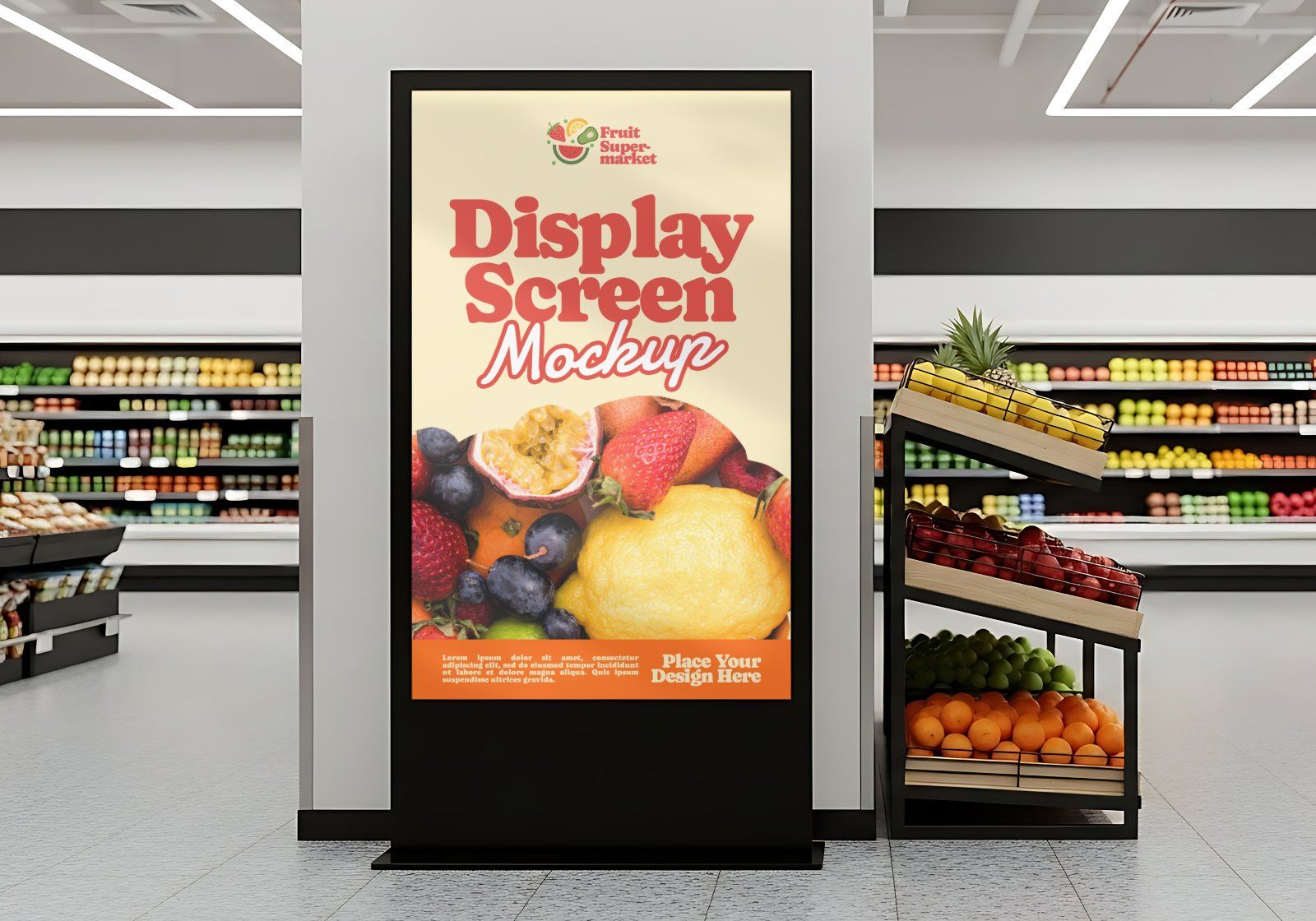 Fruit Market Mockup Kit – Juice Can, Plastic Bag, Price Tag, Cart, Uniform & More — image 8