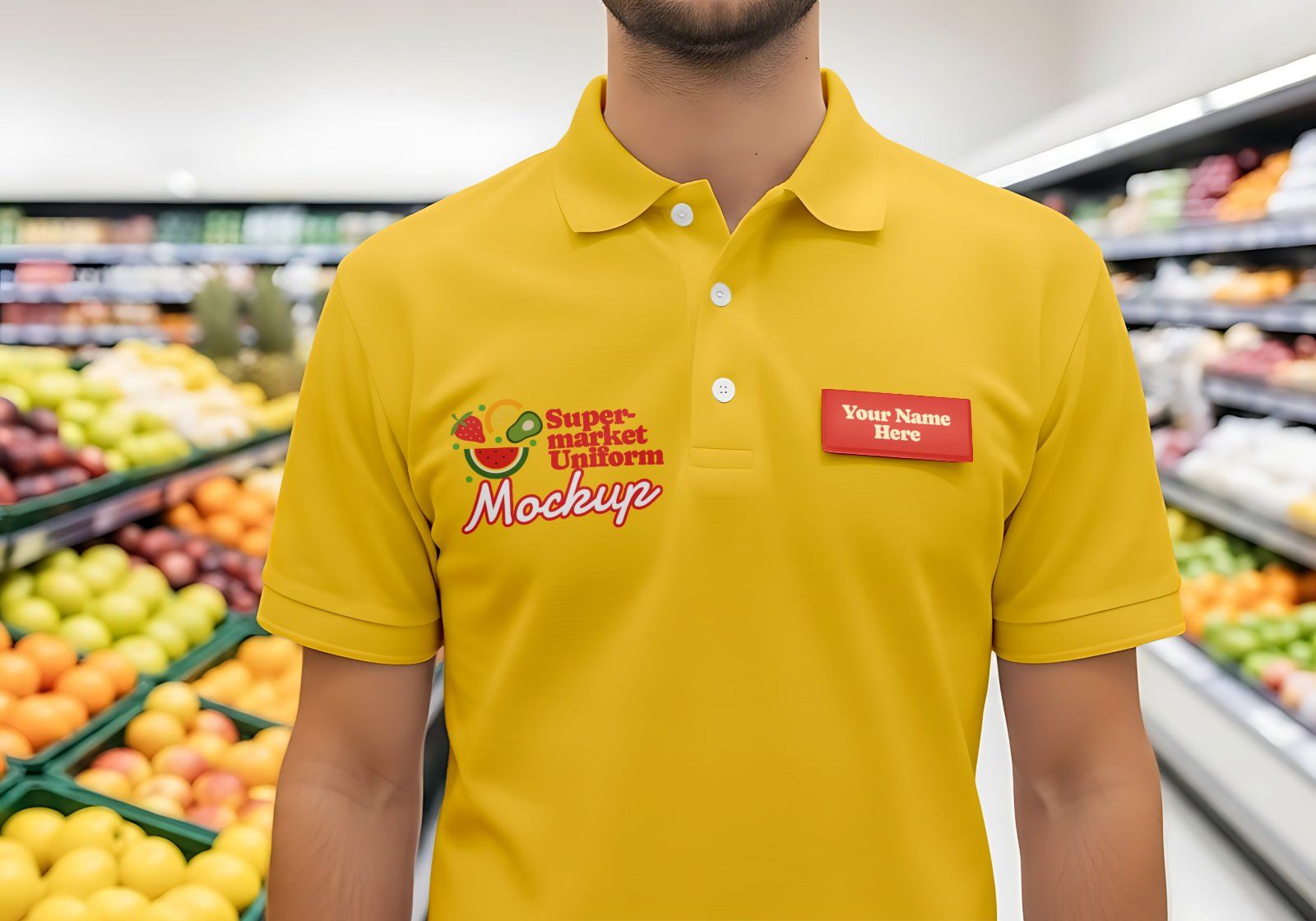 Fruit Market Mockup Kit – Juice Can, Plastic Bag, Price Tag, Cart, Uniform & More — image 6
