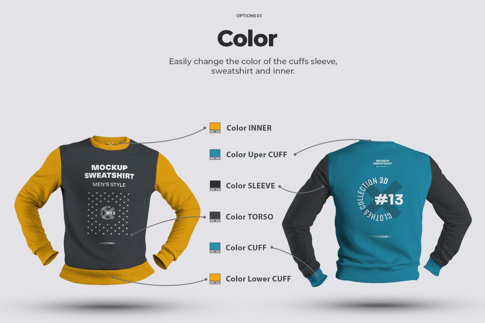 8 Mockups Mens 3D Style Sweatshirt — image 2