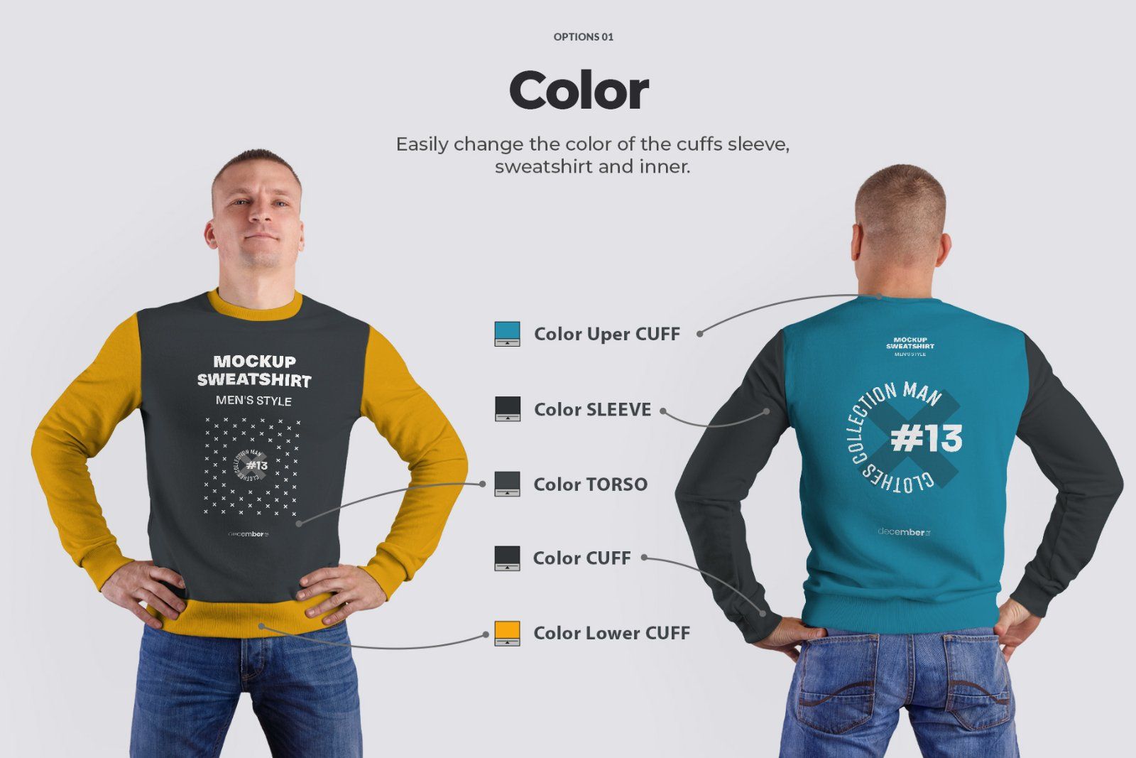 8 Mockups Mens Sweatshirt — image 2
