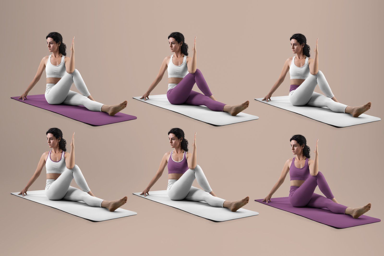 6 Mockups Leggings, Top and Mat for Yoga and Pilates. vol.01 — image 3