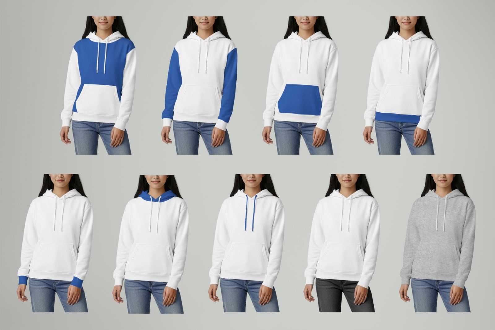 Women Hoodie Mockup Set Asian Model Studio. Generated Ai — image 3