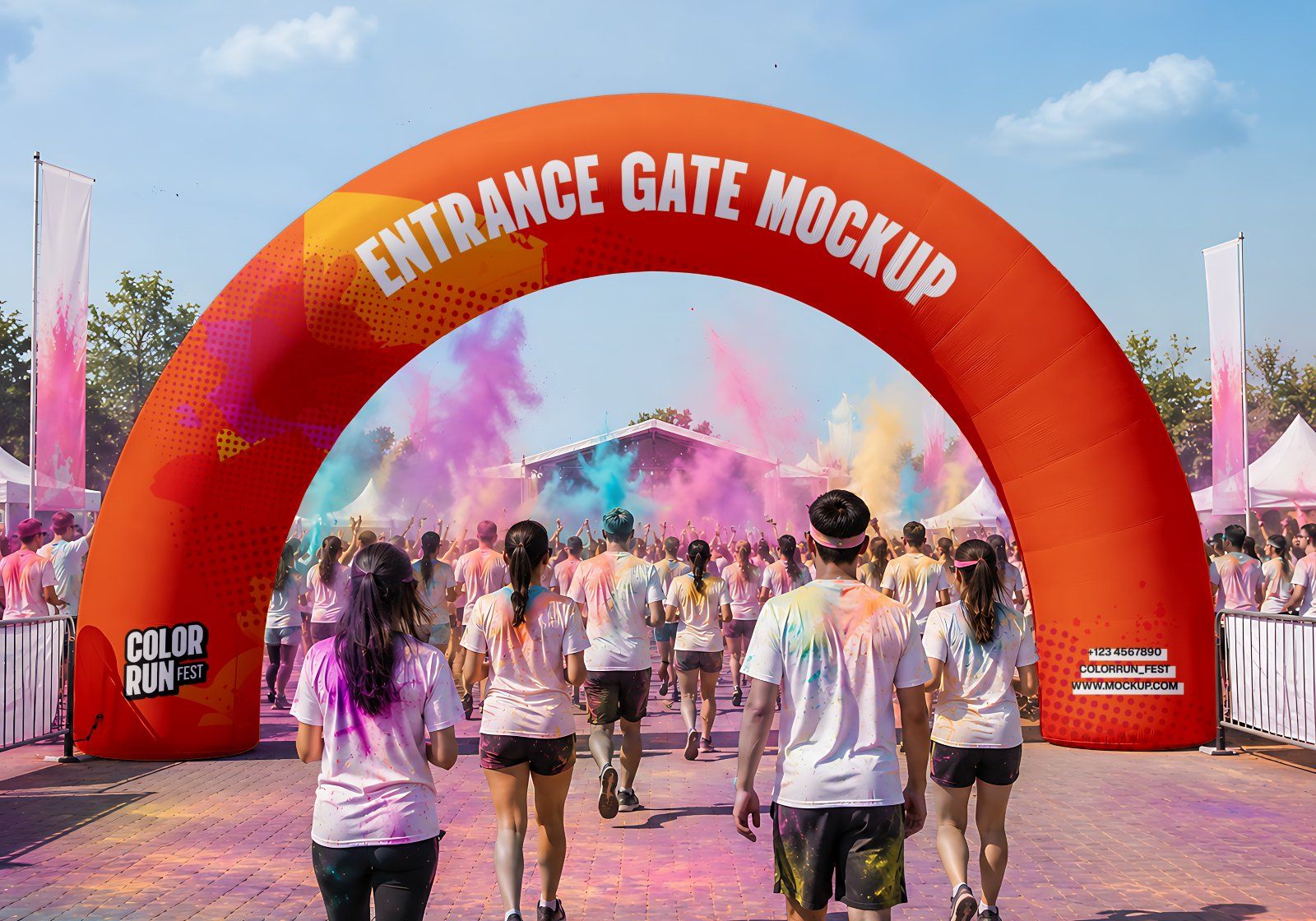 Premium Color Run Event Mockup Bundle – 15 Dynamic PSD Scenes for Sports Festival & Marathon Brandin — image 18